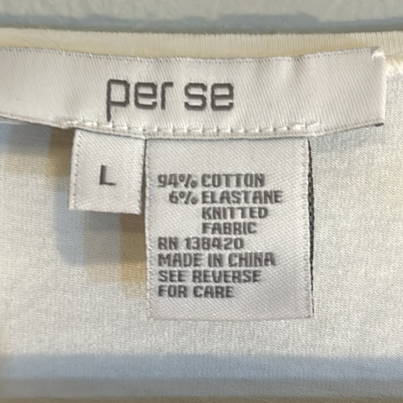 EUC white, orange and silver Per Se top size large - Picture 3 of 5